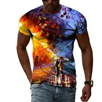 3d printing graffiti t shirt couple tops art romantic love t shirt slim tide brand pullover new 2021