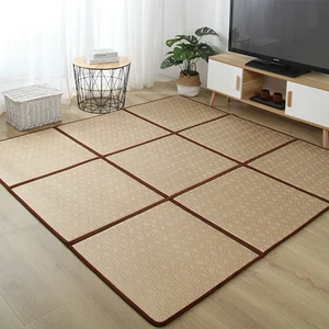 folding rattan floor mat thick living room floor sleeping mat rattan japanese tatami carpet pad summer baby play mat non slip free global shipping