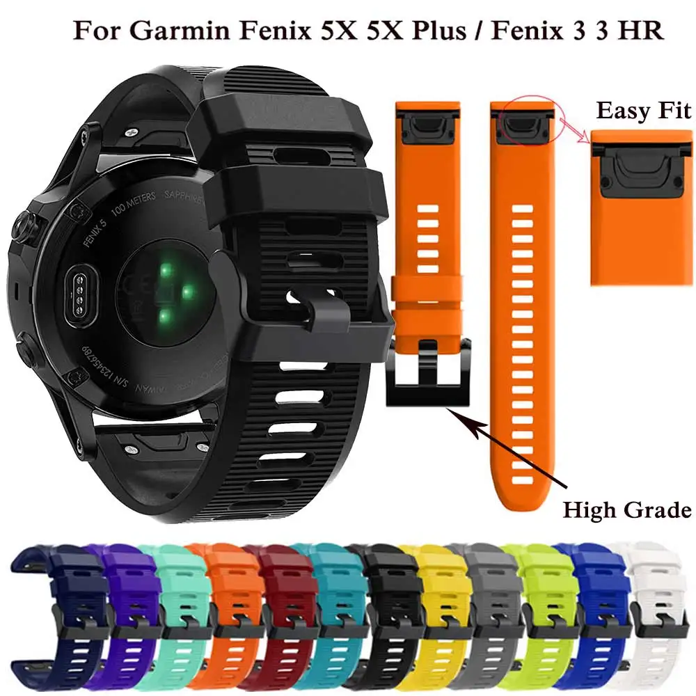 Красочные ремешок для смарт-часов Garmin Fenix 6X Pro 5X плюс 3 HR часы 26 мм быстросъемный
