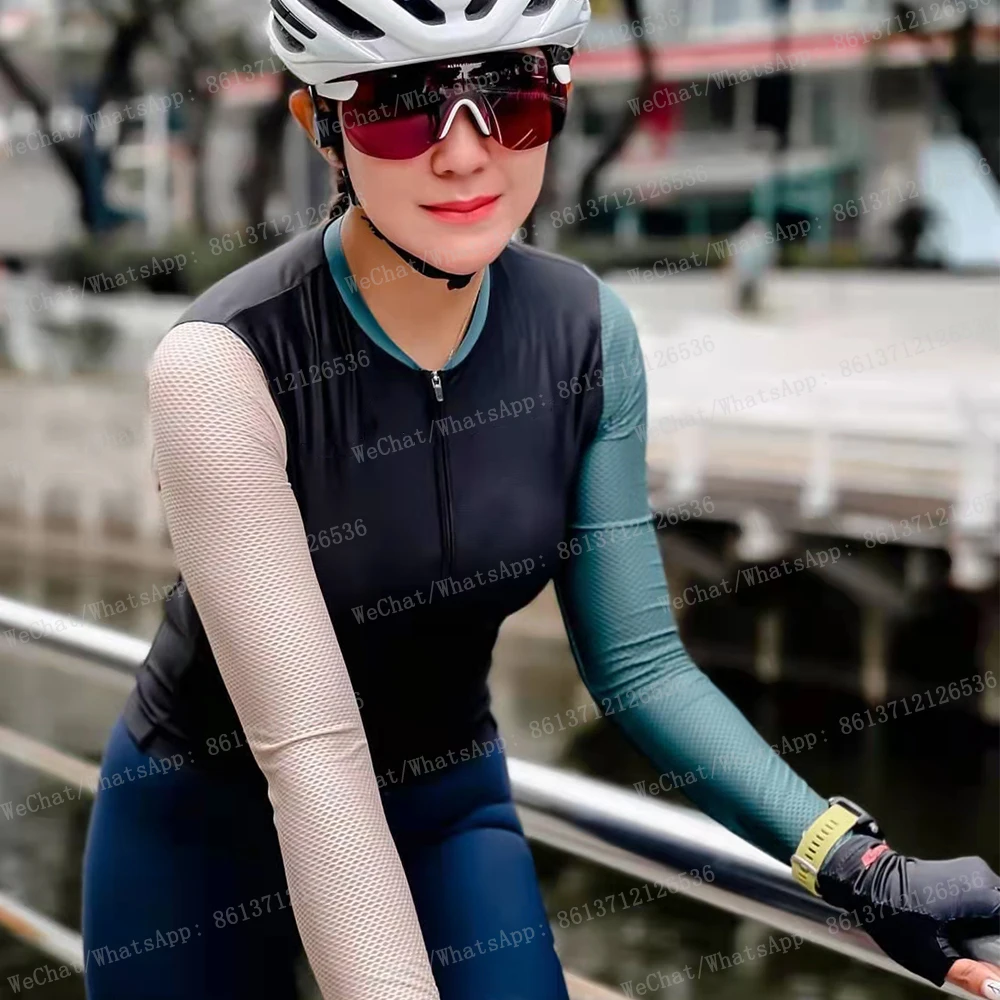 2022 Женская велосипедная Джерси с длинным рукавом тонкие велосипедные рубашки