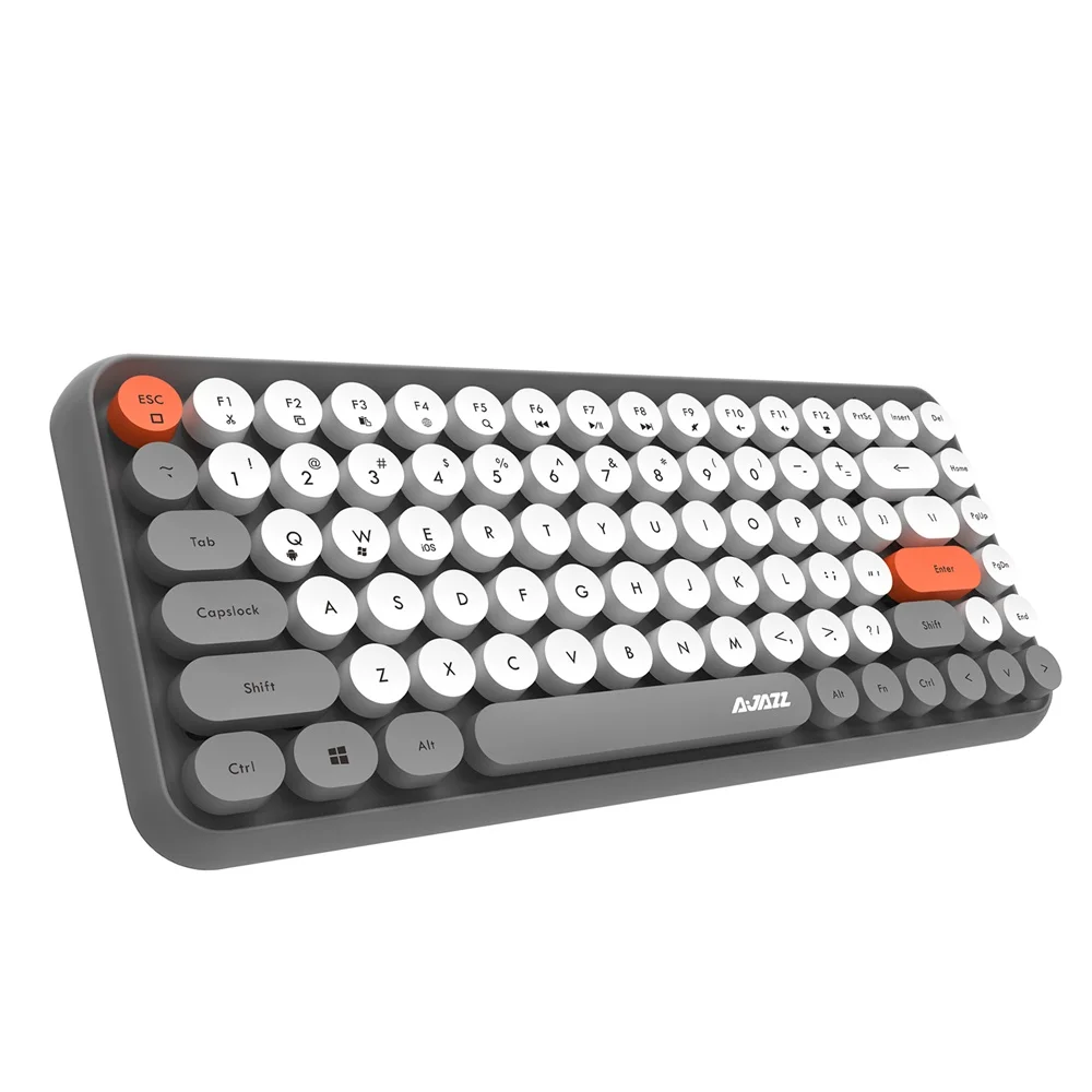 Ajazz 308i Multi-Device Steam Punk Retro Round Keycap Universal Bluetooth Wireless keyboard For Phone Tablet Notebook | Компьютеры и