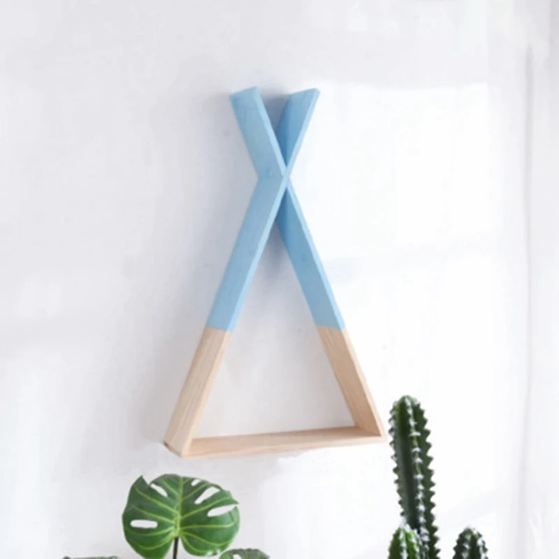 

Triangular Wooden Shelf Household Wall Decoration Shelf Children's Room Decoration Living Room Storage Shelf