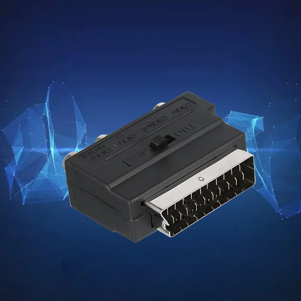 RGB Scart to 3 RCA S-Video адаптер Композитный SVHS AV TV Аудио для видео рекордера ТВ