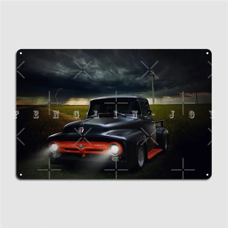 

1956 F100 Metal Sign Cinema Living Room Wall Decor Bar Cave Custom Tin sign Poster