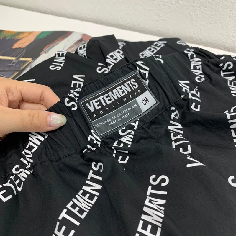 

Print White Full VETEMENTS Shorts Men Women 1:1 Hip Hop New VTM Breechcloth High Quality All Over Vetements Shorts