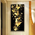 5D алмазная живопись сделай сам, Золотая Бабочка, полная вышивка, квадратныекруглые алмазы, вышивка, украшения для входной стены, Набор для творчества и подарка