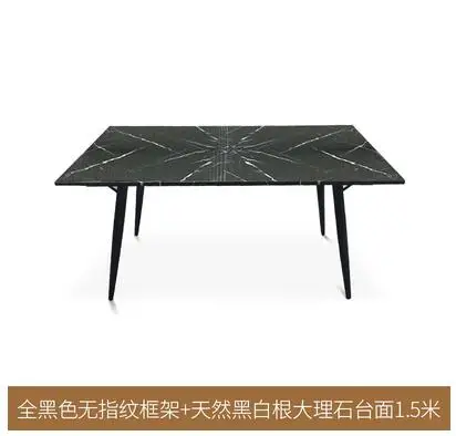 

Nordic dining table Brass stainless steel dining room table net red square table marble dining table household table chair