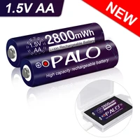 palo 1 5v aa battery rechargeable li ion battery aa 1 5v 2800mwh lithium li ion rechargeable battery and usb charger case
