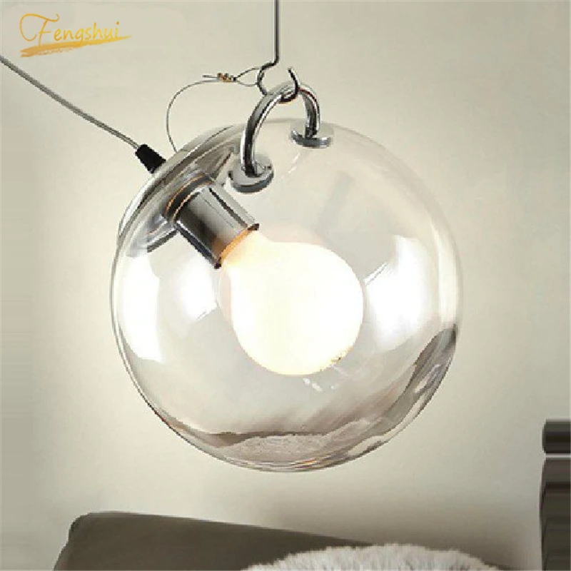 

Modern Ball Bubble LED Pendant Lights Lighting Glass Coffee Store Decor Pendant Lamp Dining Room Bedroom Hanglamp Indoor Lamps