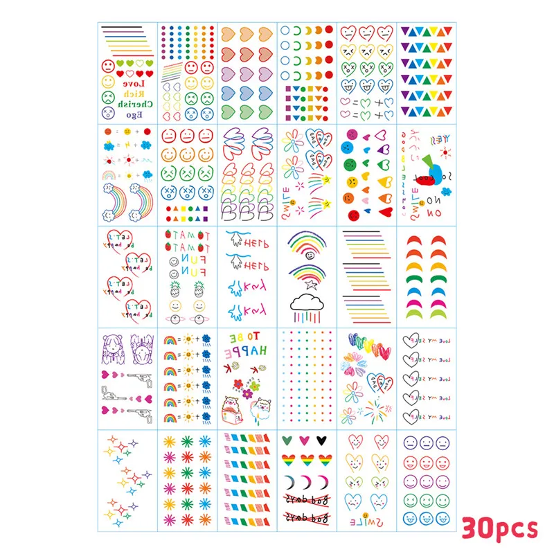 Горячая Распродажа маленькое цветное сердце мультяшное временное тату милое