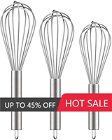 3 pack stainless steel whisks wire whisk set kitchen wisks for cooking blending whisking essential tools for cake making