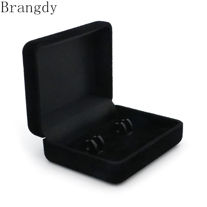 Brangdy High end запонки коробка Черный крокодиловый узор искусственная кожа 1 пара