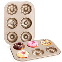 2 pack doughnut pan for baking 6 cavity donut mold cake pans nonstick donut bagel pan carbon steel mini donut tray for oven