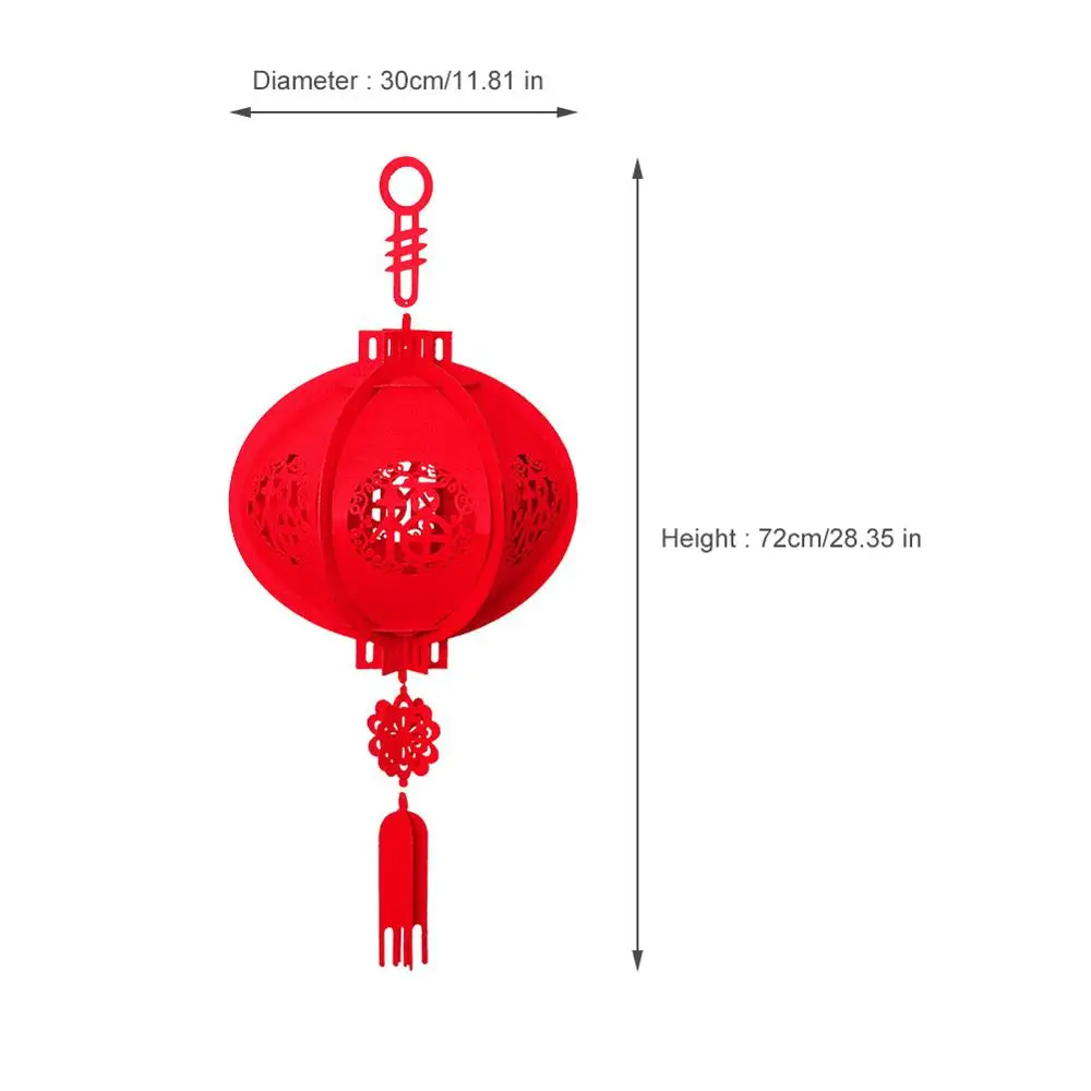 

2pcs Chinese Spring Festival and Celebration Paper Lantern Chinese Lucky Red Fu 3D Puzzle Lantern pendant