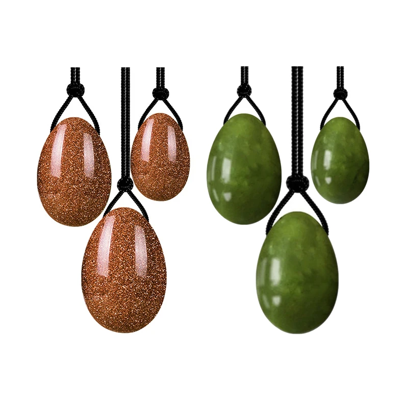 

Yoni Egg Set Natural Jade Egg Kegel Women Vaginal Muscle Tighten Crystal Ball Gold Sandstone Pelvic Kegel Exercise Ball Massager