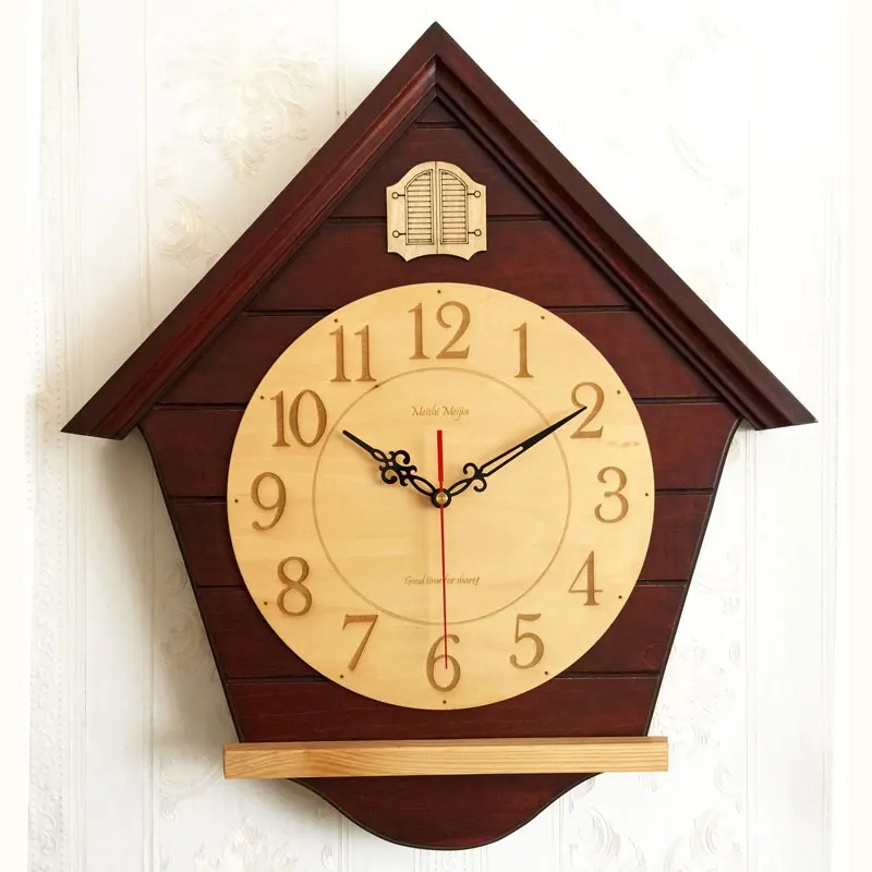 Креативные бесшумные настенные часы современный дизайн деревянные с птичьим