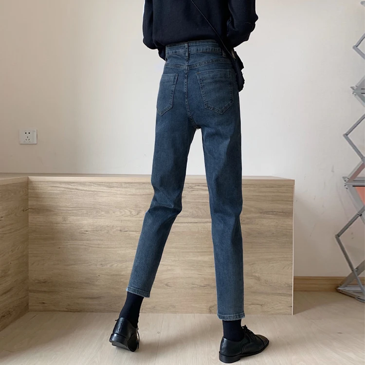 

Early Autumn New 2021 Casual Fashion Loose and Slimming High Waist Cropped Skinny Pants Korean Style Pure Color All-Matching