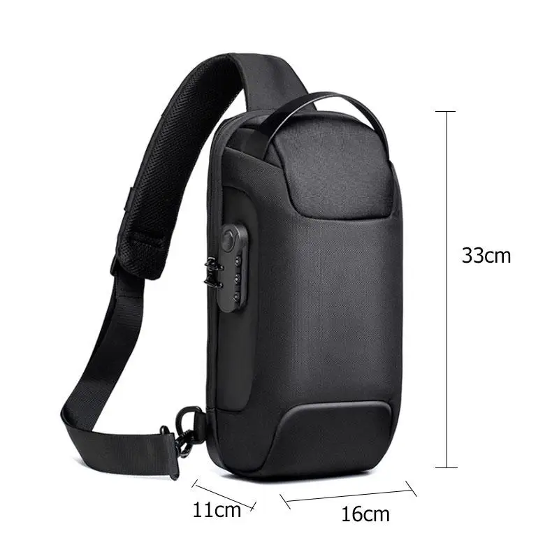 

New Multifunction Crossbody Bag for Men Anti-theft Shoulder Messenger Bags Male Waterproof Short Trip Chest Bag Male Bag