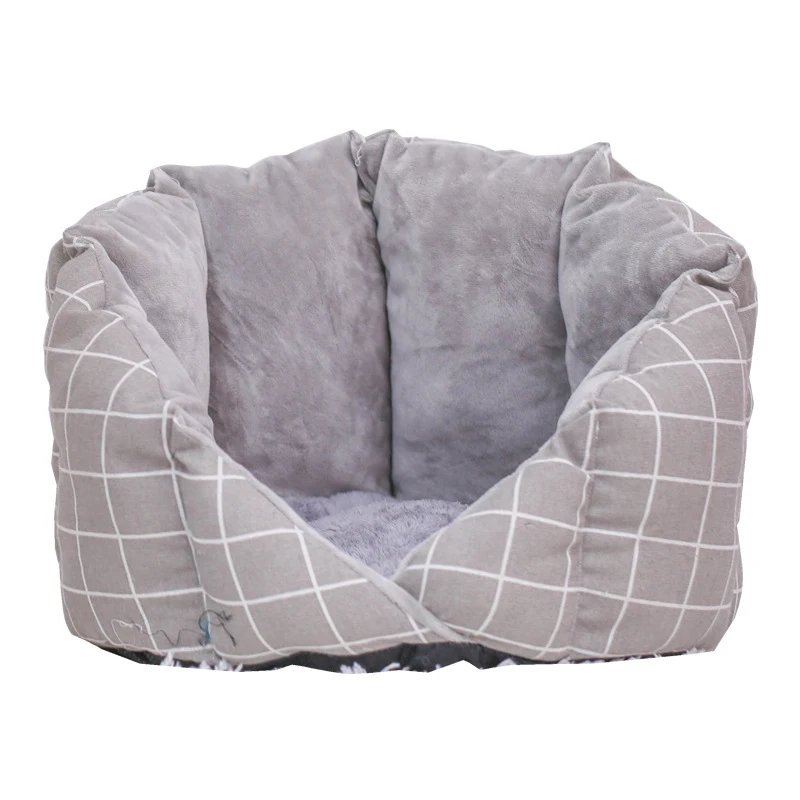 

Adjustable Warm Fleece Pet Bed Kennel Soft Round Dog Cat Smothing Bed Winter Deep Sleeping Bag Sofa Puppy Cushion House Cats