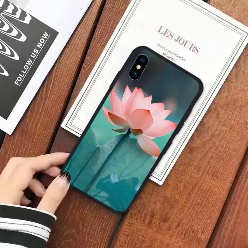 

White Lotus Flowers Phone Case for iPhone 11 12 mini pro XS MAX 8 7 6 6S Plus X 5S SE 2020 XR