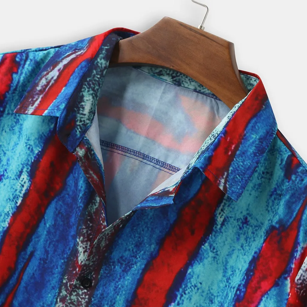 Гавайская пляжная рубашка с коротким рукавом для мужчин лето 2019 модные