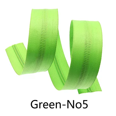 Green-No5 Meetee 2 м 3#5# разъемная застежка-молния нейлона катушка Водонепроницаемый молния Цвет кодовый обратная молния с ползунком DIY одежды на открытом воздухе сумки, швейные принадлежности - Цвет: Green-No5