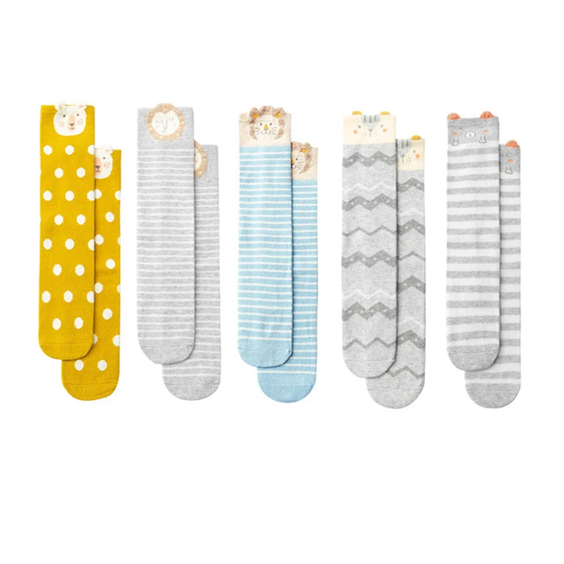 Детские носки для маленьких девочек с мультяшными животными Модные Полосатые