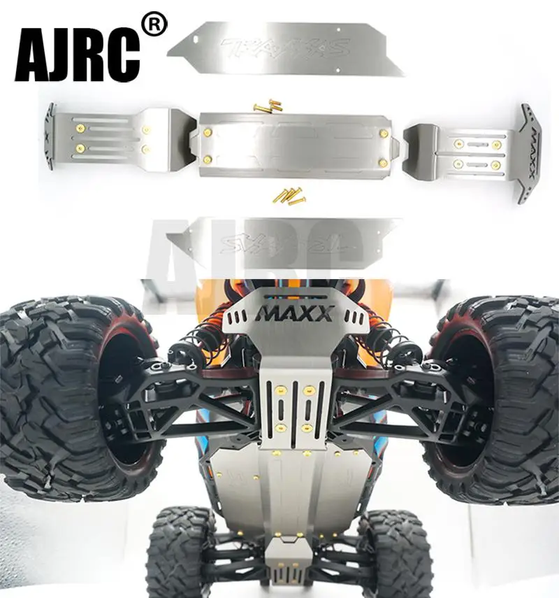 TRAXXAS 1/10 4S MAXX MONSTER TRUCK 89076 4 Защита шасси из нержавеющей стали Броня переднего