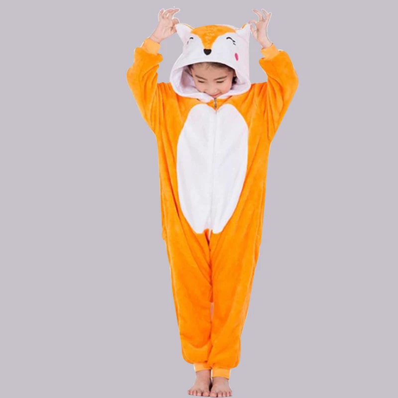 С капюшоном для мальчиков и девочек Пижамный комплект единорог с рисованным