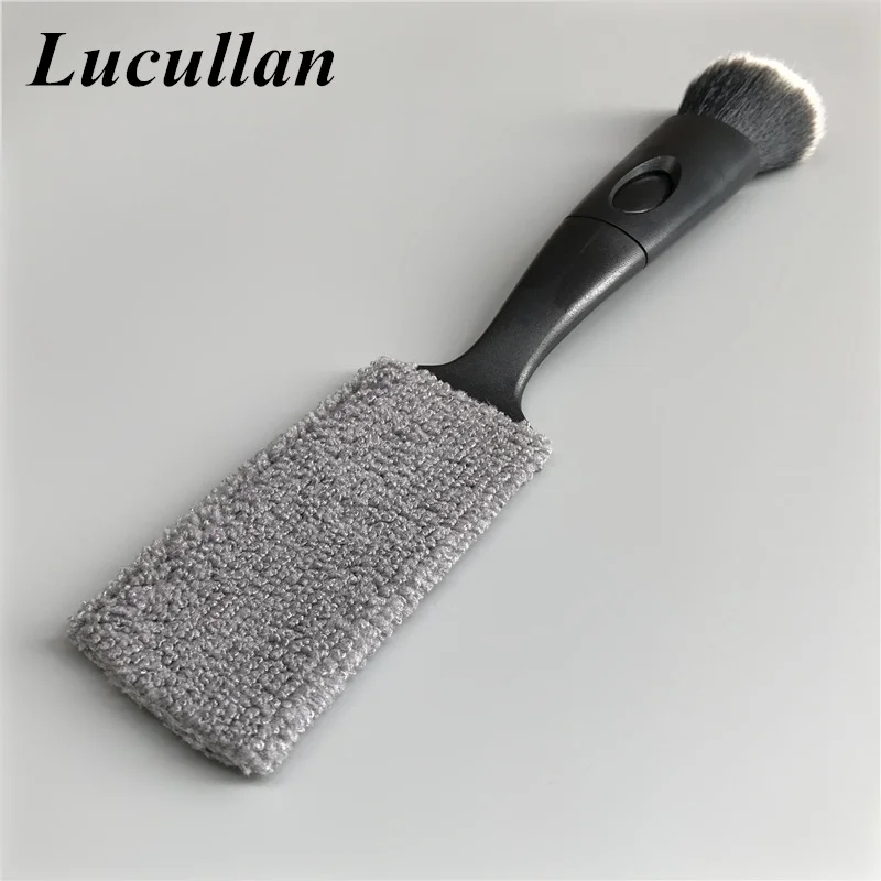 Lucullan двухсторонняя многофункциональная щетка для чистки салона, инструменты для мытья автомобиля, для кондиционера, панель, зазор, удаление пыли