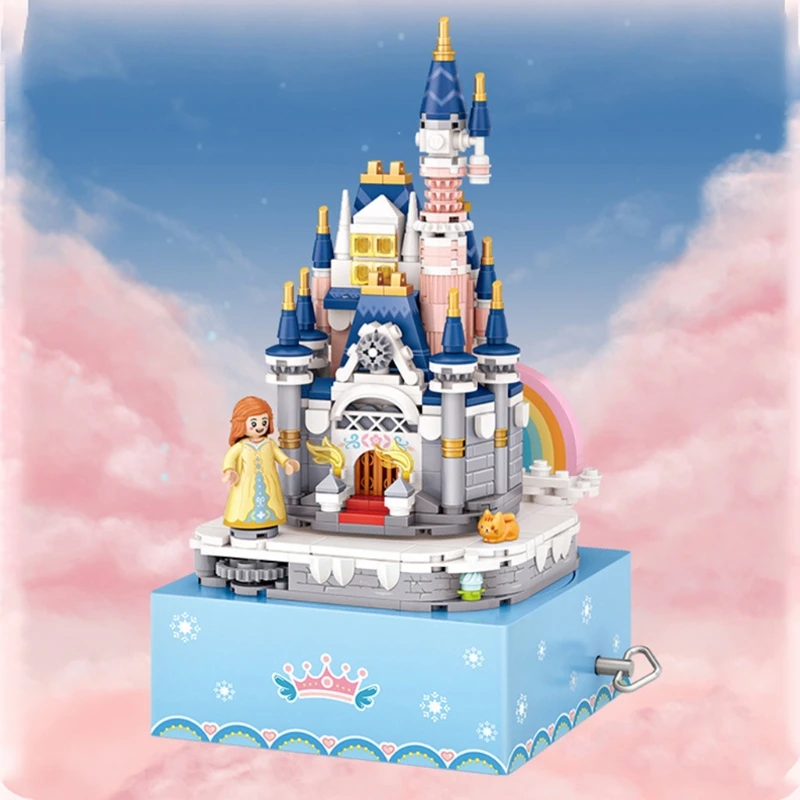 

Mini-building Princess Castle Rotating Music Boxes Music Box Small Grain Model