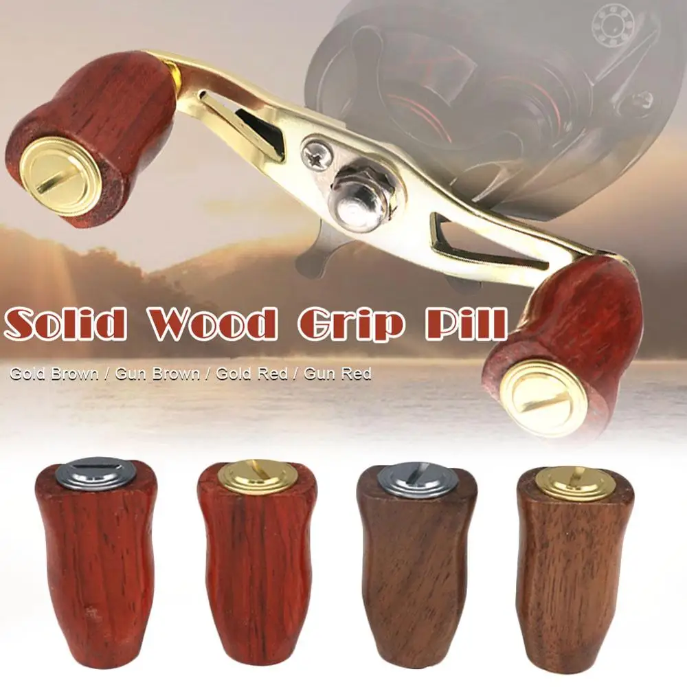 

2021 New model Grip Baitcasting Fishing Reels Handle Parts Solid Wood Knobs Refit Drum Holding For A/D/S brand Rocker Arm