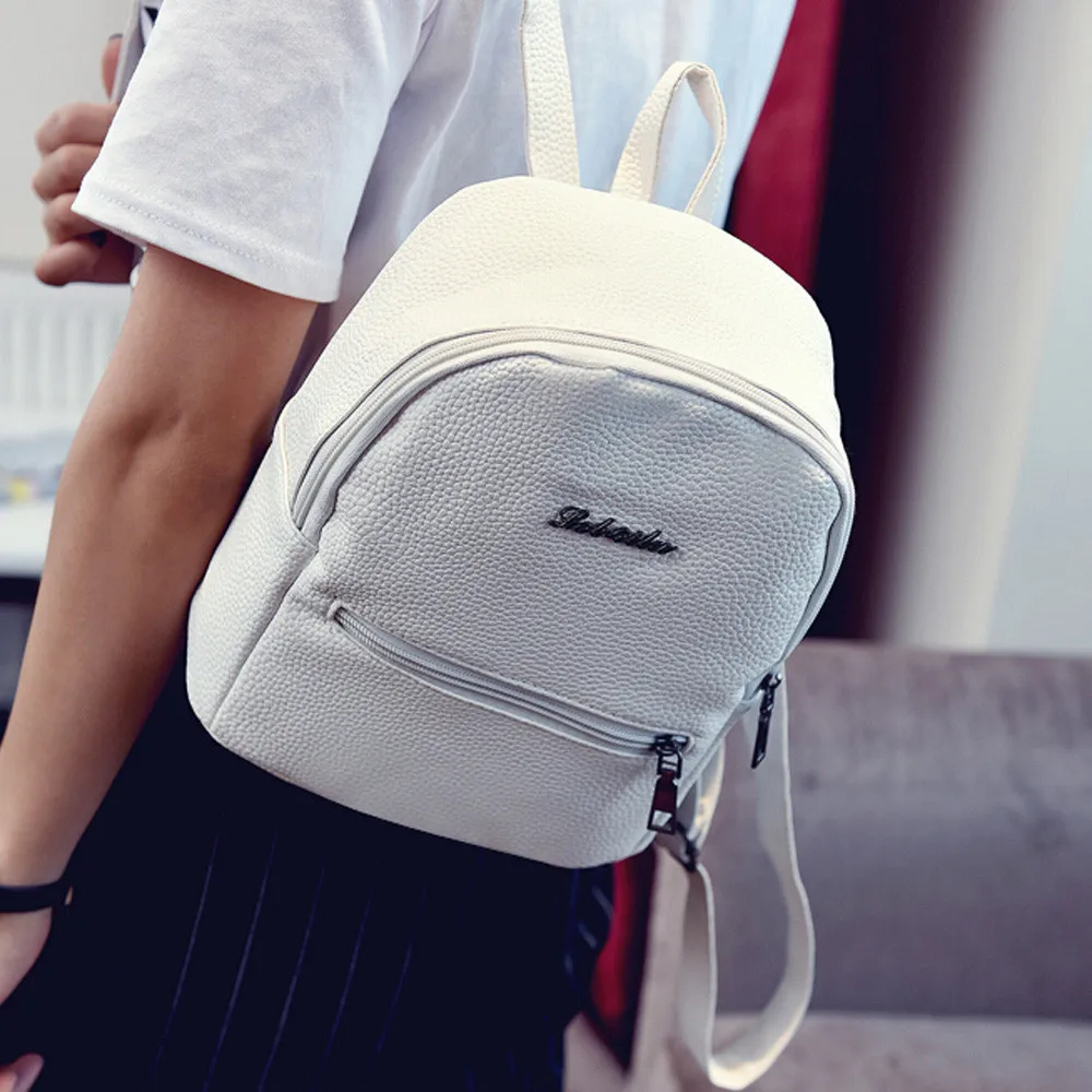 Женская кожаная школьная сумка #25 модный дорожный рюкзак Женский наплечный для