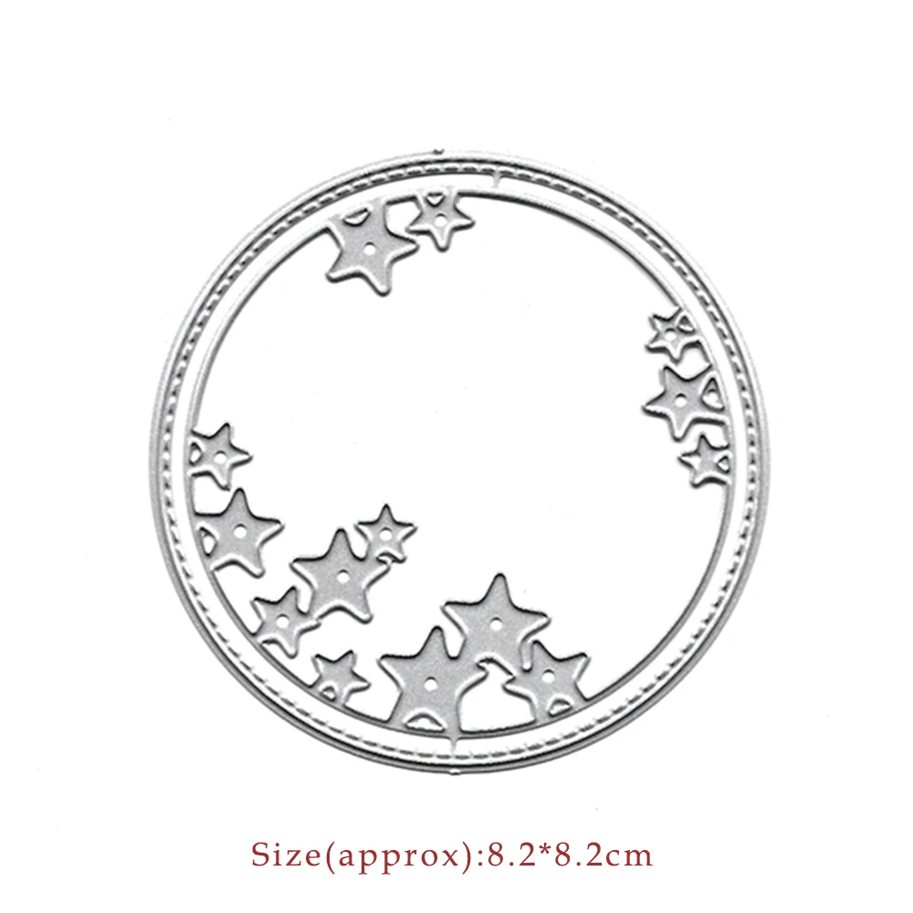 Stars Circle Metal Cutting Dies Scrapbooking Embossing Folders for Card Making Craft DIY Clear Stamps and Slimline Die Cut | Дом и сад