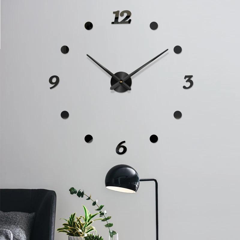 Креативные Круглые зеркальные настенные часы сделай сам наклейки домашний декор