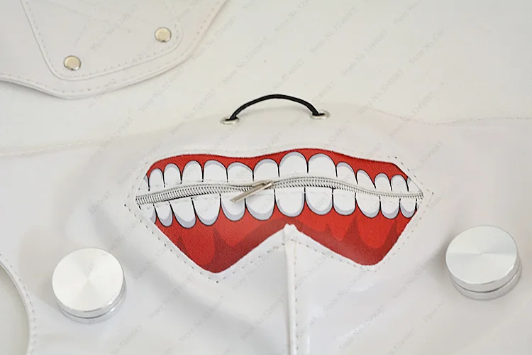 Halloween Japanese Tokyo Ghoul White Wig Ken Kaneki Mask Zipper Japan Anime Cosplay Eye Masks Prop Gift Caps Party Scary Costume