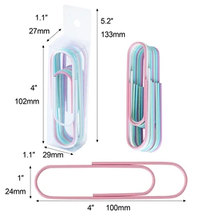 Скрепки-пачки большого размера, 8 шт.лот, 100 мм, эффективные офисные принадлежности, большие Небесно-голубые закладки, металлические офисные аксессуары H0182