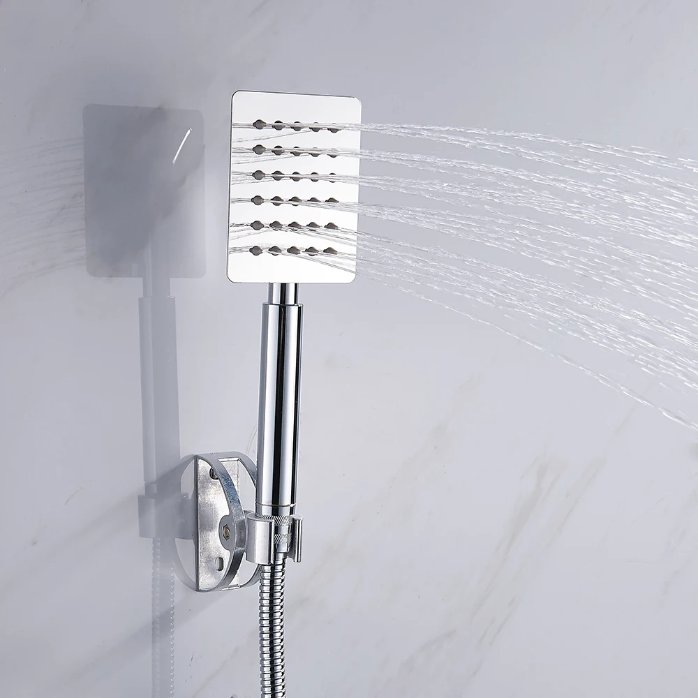 Shower Head Square EVERSO душевая головка для ванной комнаты высокого давления дождевая насадка для душа набор круглая и квадратная нержавеющая сталь смеситель для ванны хромированный душ - Цвет: Shower Head Square