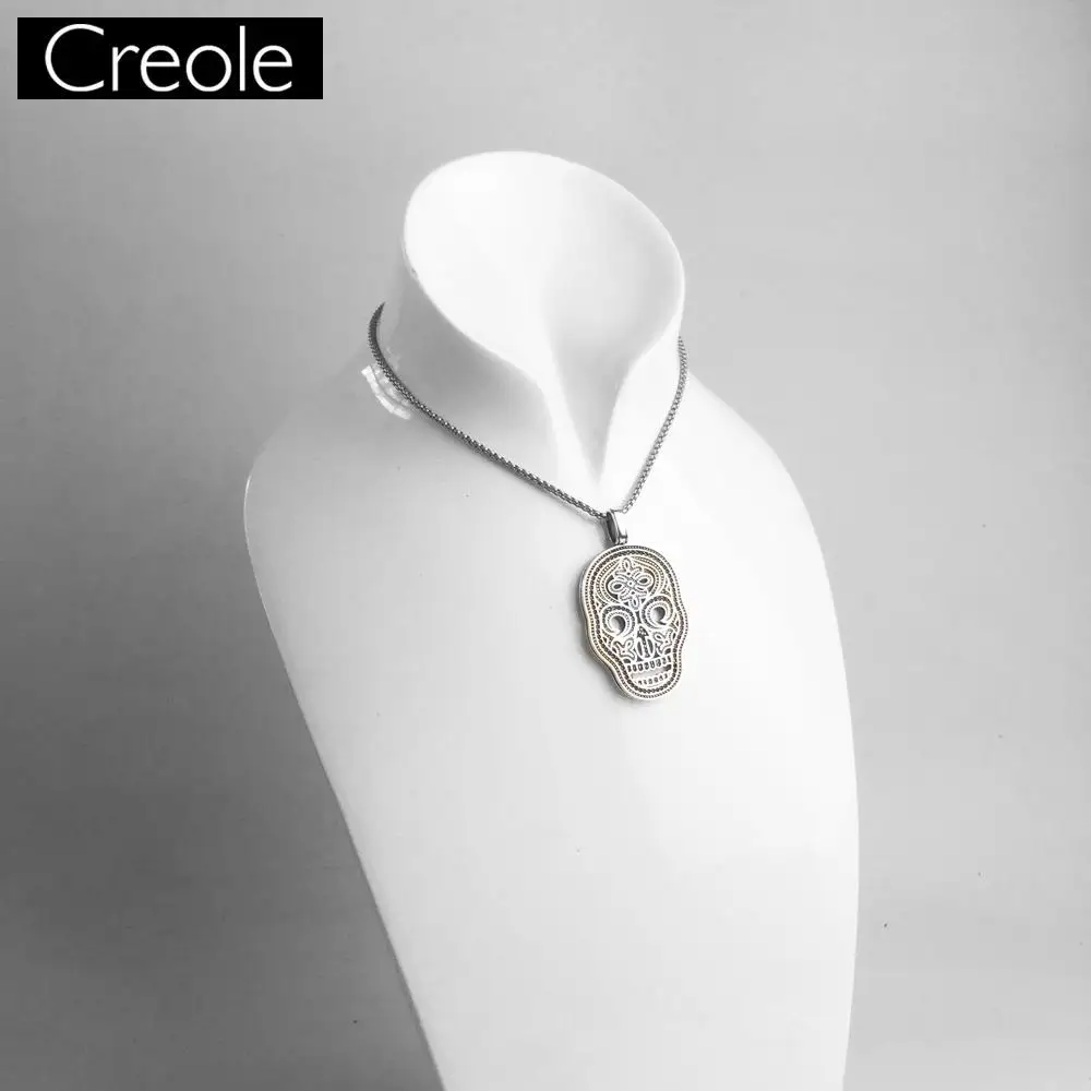 Кулон в форме черепа маска Золото Цвет 925 стерлингового серебра для мужчин стиле