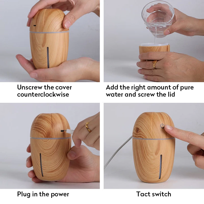 Мини USB Арома эфирное масло диффузор деревянный ультразвуковой увлажнитель