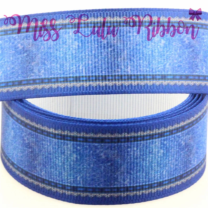 16mm-75mm Denim Like/Jean Pattern Printed Grosgrain Ribbon/Foe DIY Christmas Gift Handmade Clothing Materials 50 yards/roll | Дом и сад