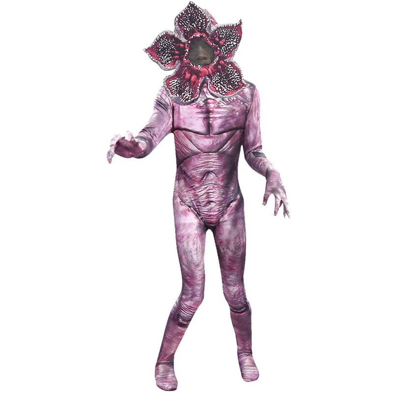 costume and mask 1 Странные вещи, человек-пожиратель, цветок, страшная крестость, косплей, карнавал, вечерние, жуткая одежда, маска зомби, демогоргон, костюм на Хэллоуин - Цвет: costume and mask 1