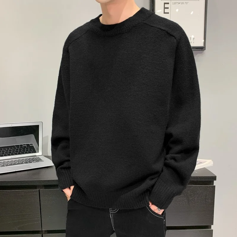 

Свитер мужской зимний свитер с длинным рукавом корейский пуловер с круглым вырезом Повседневный свободный Молодежный свитер