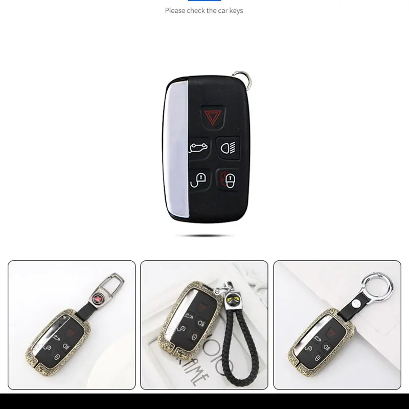 Цинковый сплав кожаный чехол для ключей LandRover Discovery 4/Freelander2/Range Rover/Evoque Jaguar XE/XJ/XJL/XF/F