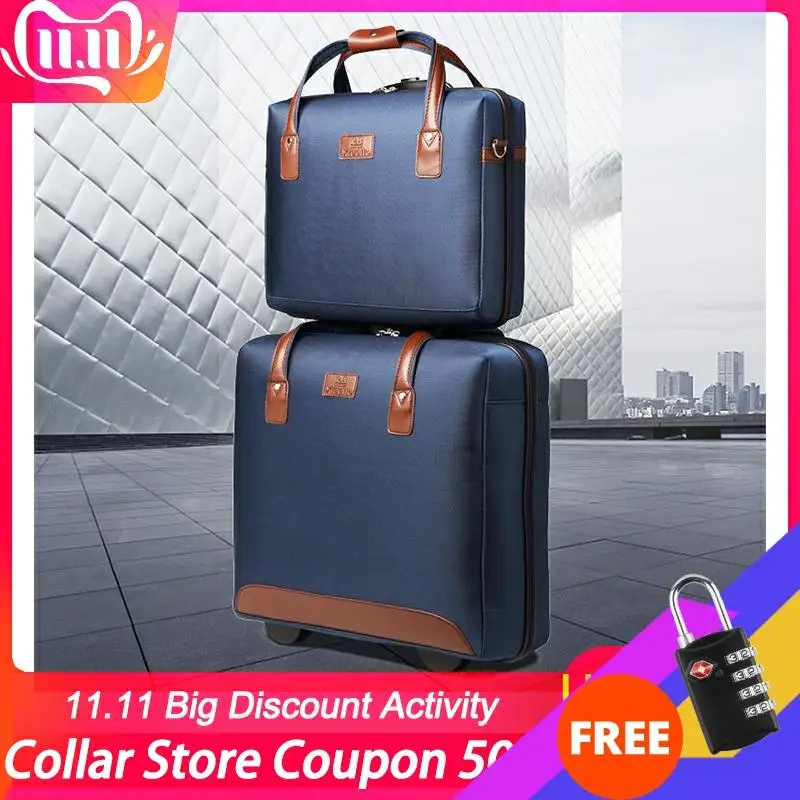 Чемодан Эдисона 2 шт. чемодан на колесиках для мужчин и женщин деловой 20 26 дюймов в