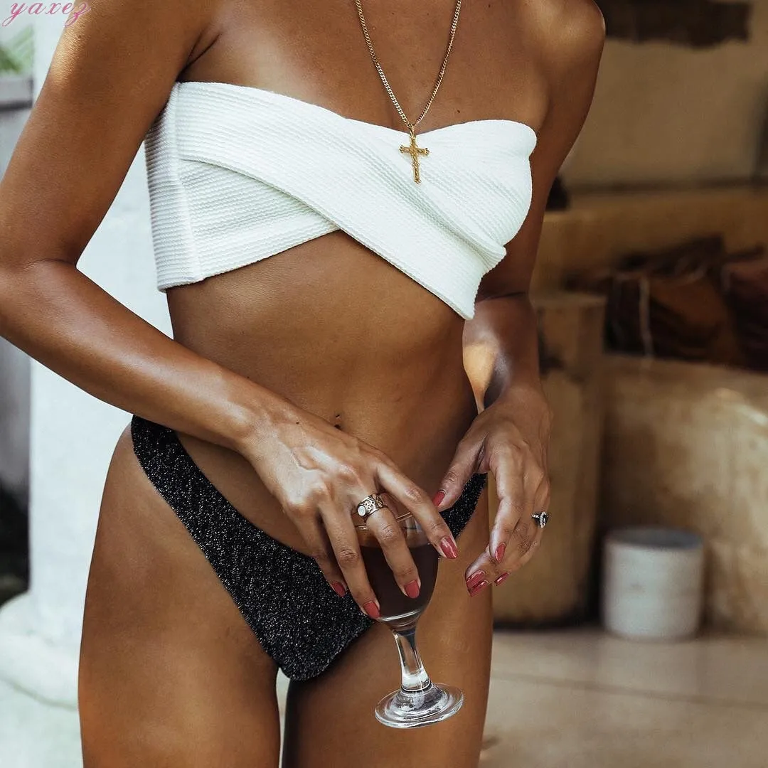 

Split Flash Irregular Splicing Sexy Bikini Set Swimwear Women Bathing Suit Woman Women's Swimsuit Splithigh Cut Swim Wear Beach