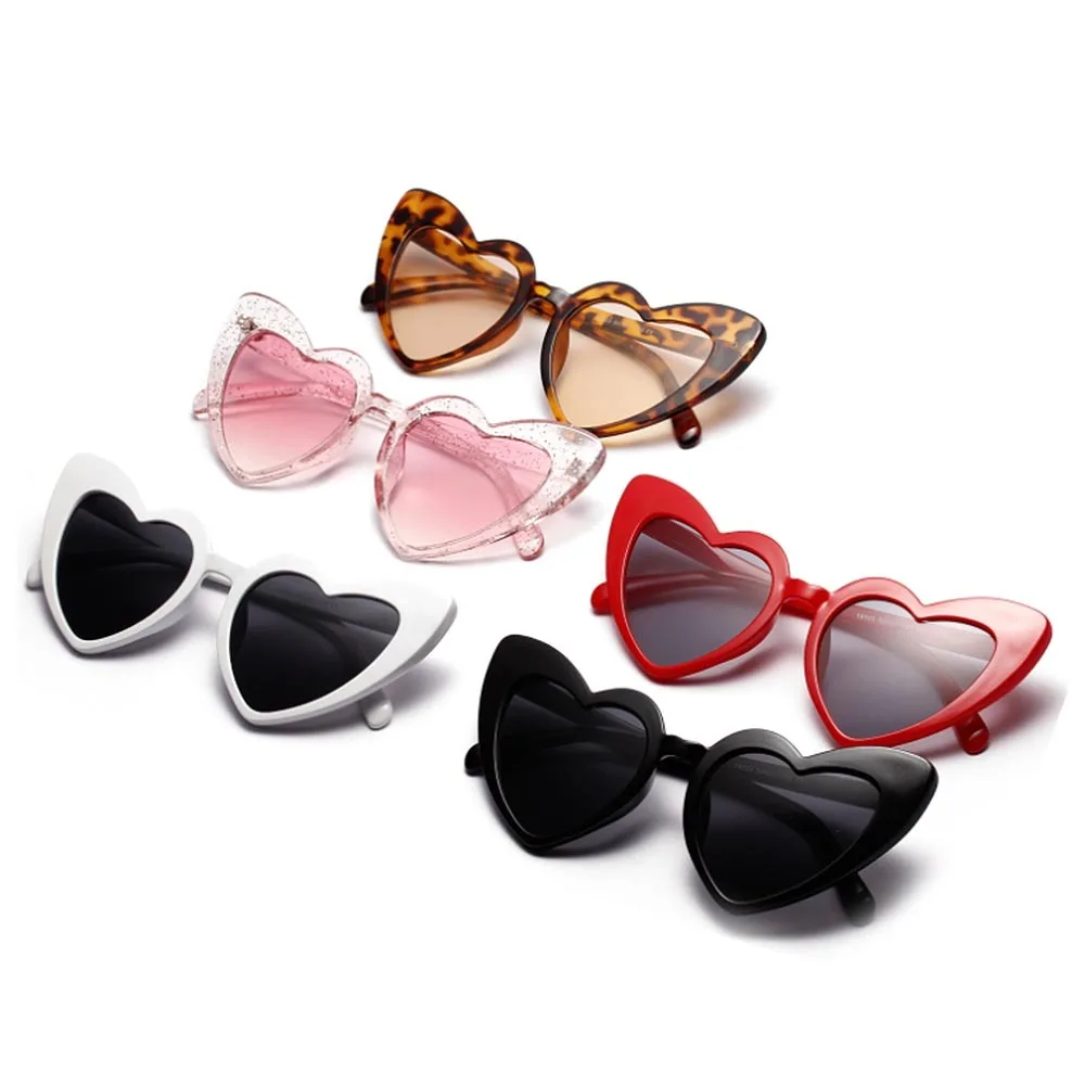 

Retro Love Heart Shaped Glasses Ladies Shopping Driver Goggles Heart Sunglasses Women brand designer Cat Eye Sun Glasses