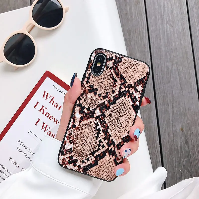 Чехол для телефона в стиле ретро из змеиной кожи чехол iphone XS Max матовый мягкий ТПУ
