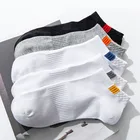 10 штук = 5 паралот летние хлопковые мужские короткие носки Модные дышащие носки-башмачки удобные повседневные мужские белые Лидер продаж