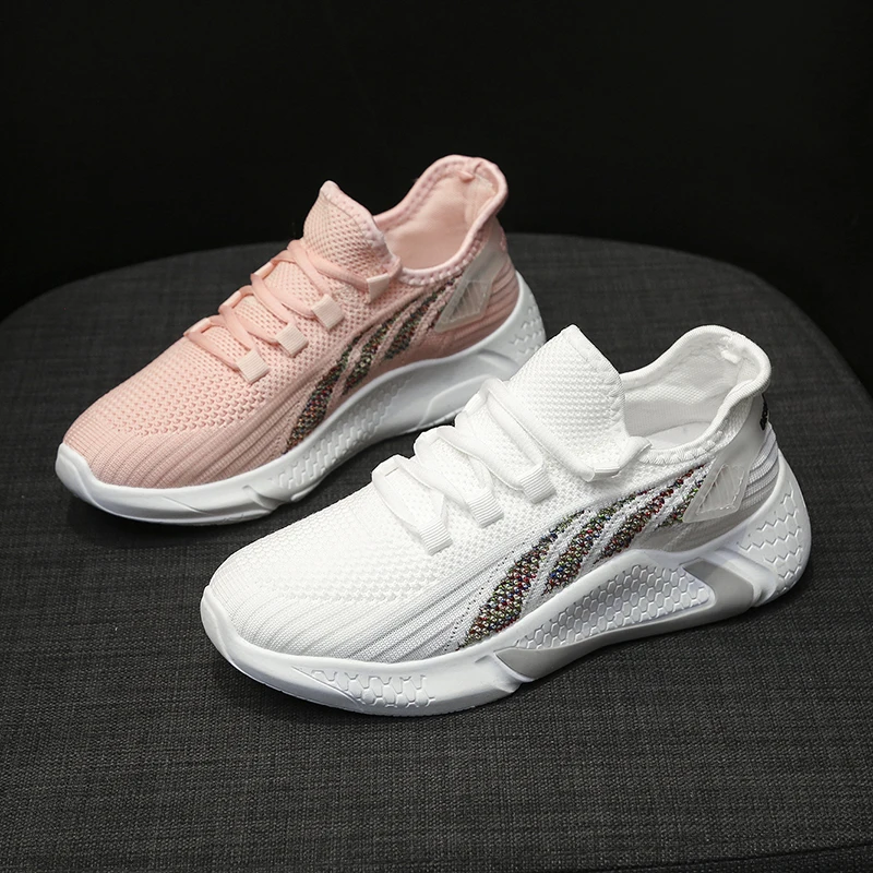 

New ladies four seasons flying woven casual sports women's shoes youth outdoor forrest shoes fashion fitness light running shoes